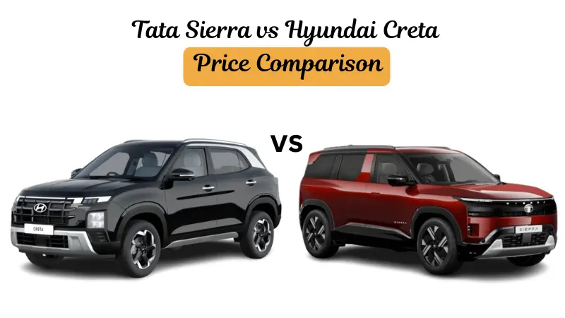 Tata Sierra vs Hyundai Creta Price Comparison 