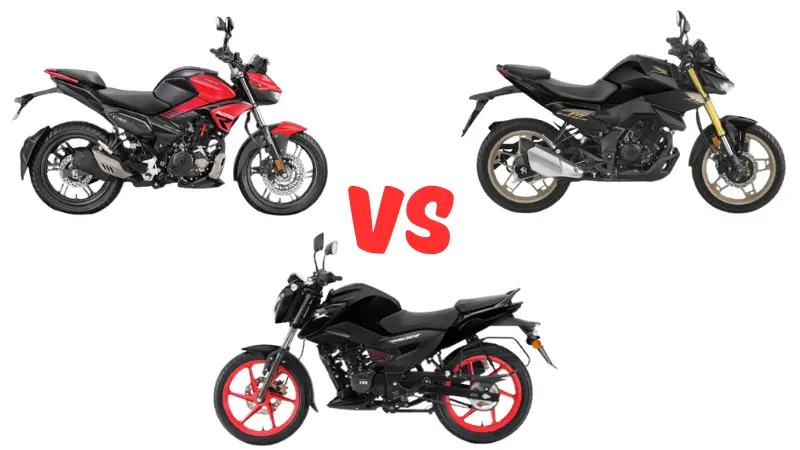 Hero Xtreme 125R vs TVS Raider vs Honda CB125 Hornet