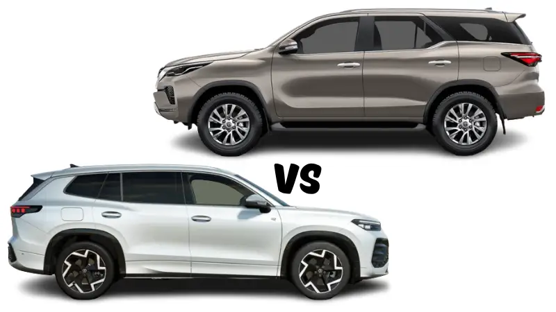 Tayron R-Line vs Toyota Fortuner Dimensions
