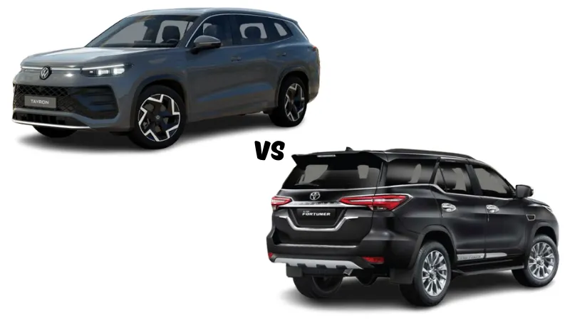 Tayron R-Line vs Toyota Fortuner Dimensions
